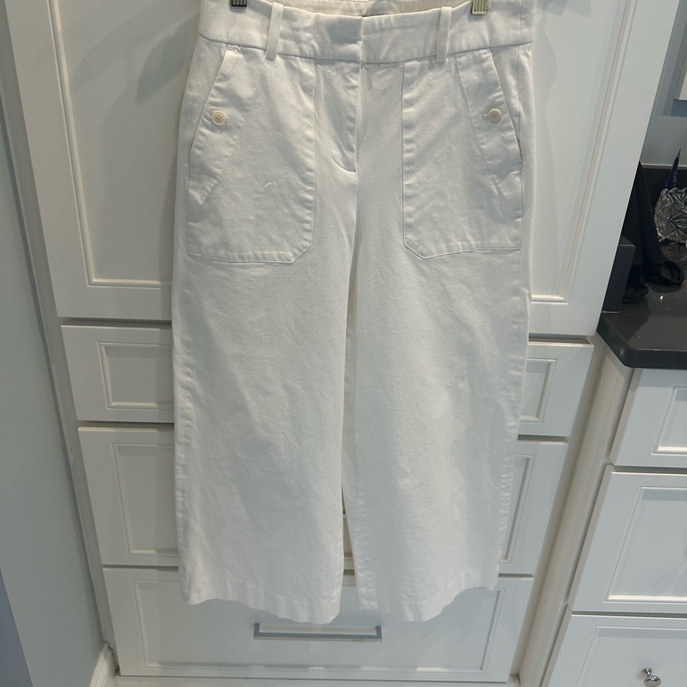 Jcrew White Wide Leg Pants